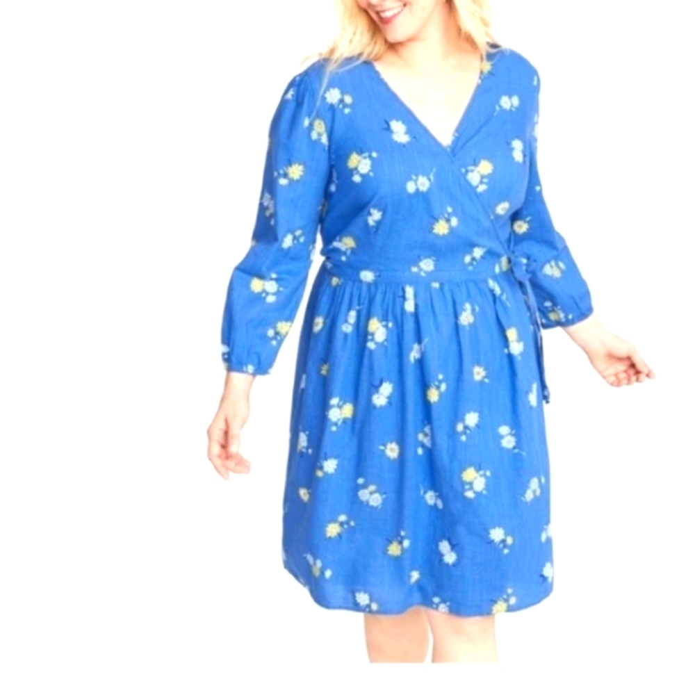 Old navy floral cotton wrap dress